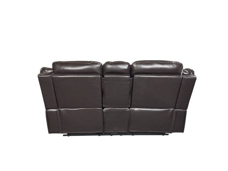 VENICE 3+2 AIR LEATHER RECLINER + CUP HOLDER – Brown - Image 11