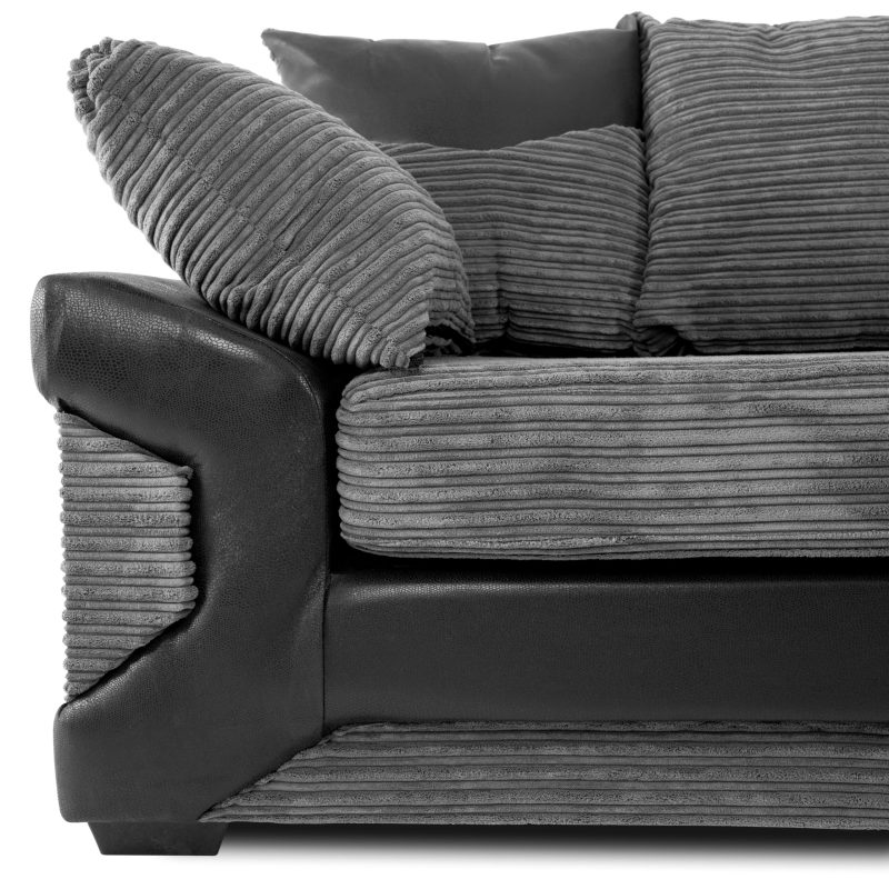 Dino 2 Seater Sofa Black/Grey - Image 3