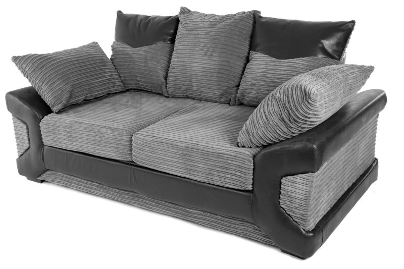 Dino 2 Seater Sofa Black/Grey - Image 2