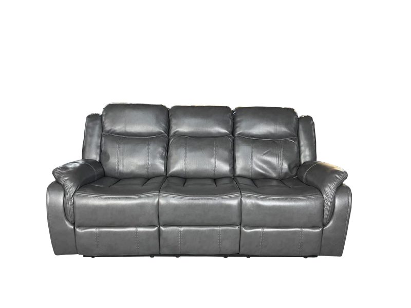 VENICE 3+2 AIR LEATHER RECLINER + CUP HOLDER – Grey - Image 2