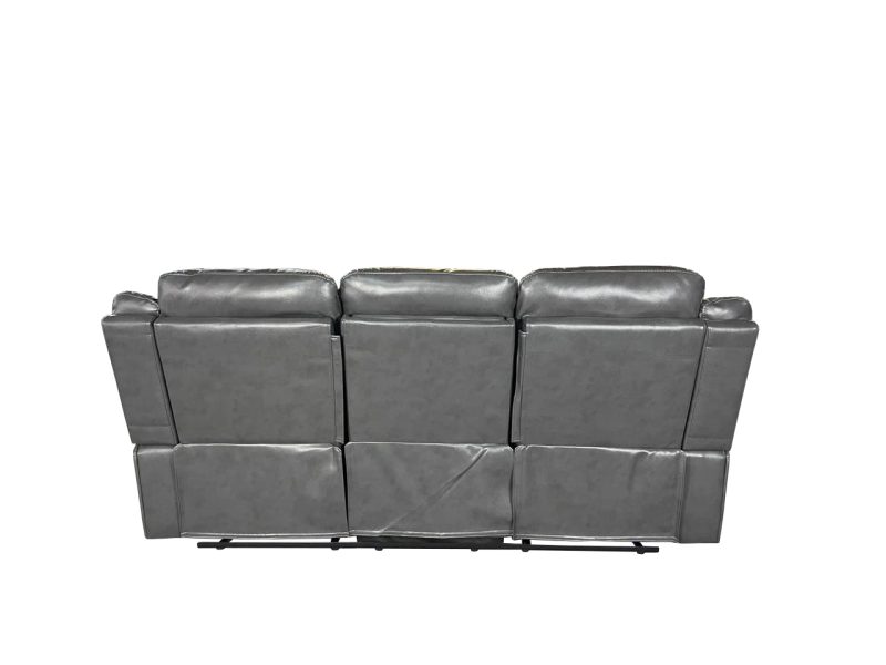 VENICE 3+2 AIR LEATHER RECLINER + CUP HOLDER – Grey - Image 6