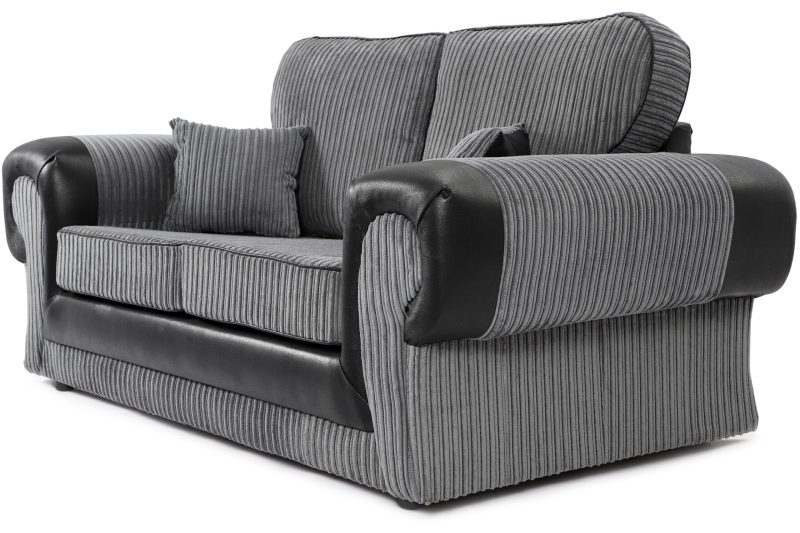 Tangent 2 Seater Sofa Black/Grey Cord - Image 2