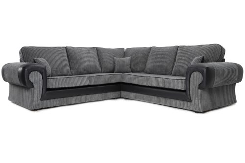 Tangent Corner Sofa Black/Grey Cord