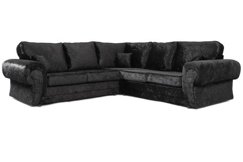Tangent Large Corner Sofa Black Shimmer