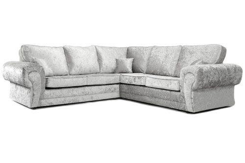 Tangent Large Corner Sofa Silver Shimmer