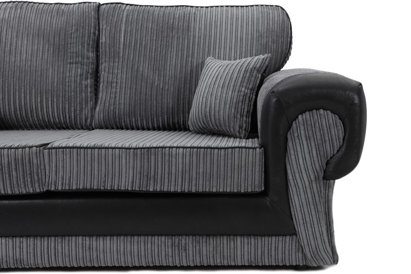 Tangent 2 Seater Sofa Black/Grey Cord - Image 3