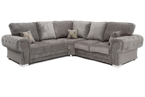 Verona Full Back Large Corner Sofa Grey