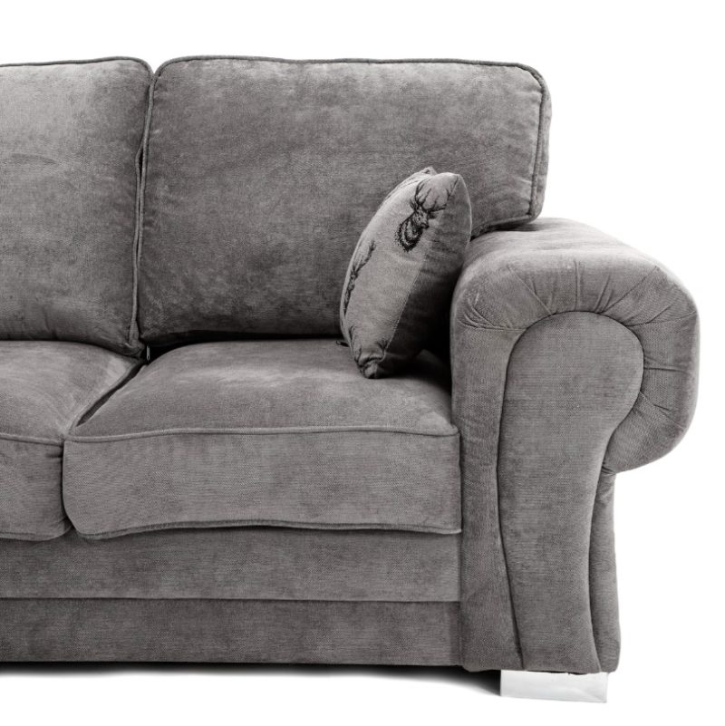 Verona Full Back 2 Seater Sofa-Grey - Image 3