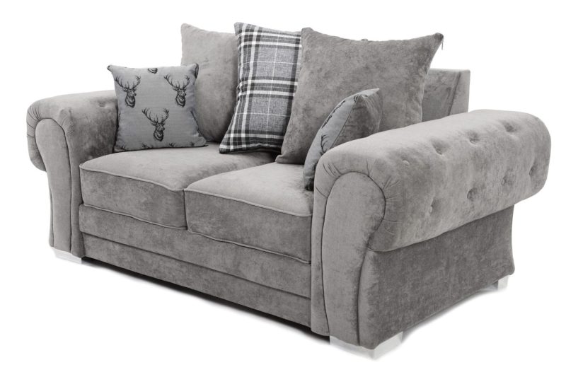 Verona Scatter Back 2 Seater Sofa Grey Fabric - Image 2