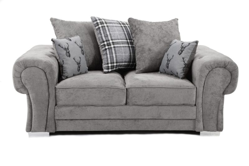 Verona Scatter Back 2 Seater Sofa Grey Fabric