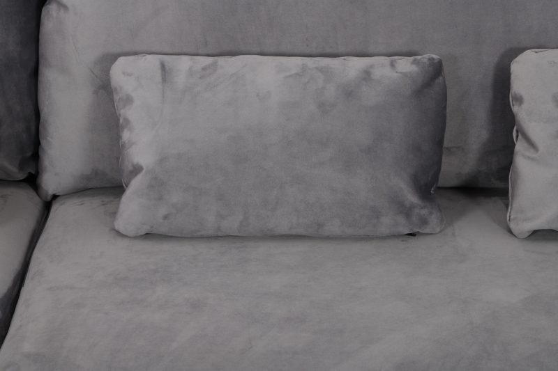 London U-Shape Sofa Plush Steel - Image 6