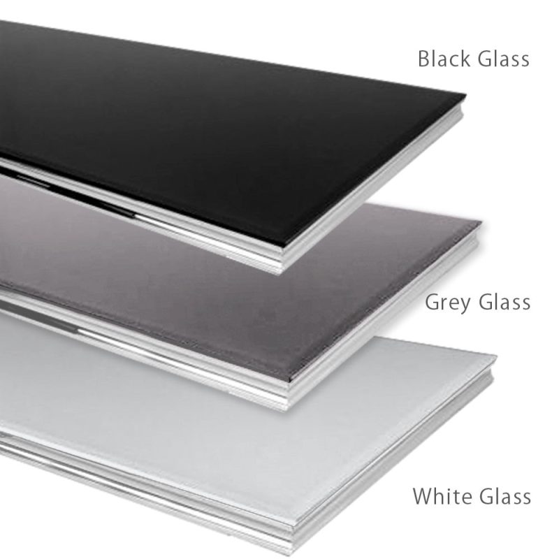 Arial Glass Dining table- Grey, white and Black - Image 3