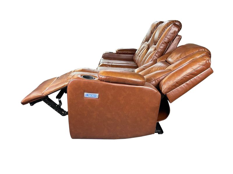 Amsterdam 3+2 Genuine leather electric LED reclining sofa - Image 12