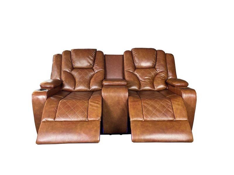 Amsterdam 3+2 Genuine leather electric LED reclining sofa - Image 14