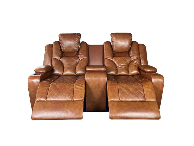 Amsterdam 3+2 Genuine leather electric LED reclining sofa - Image 15