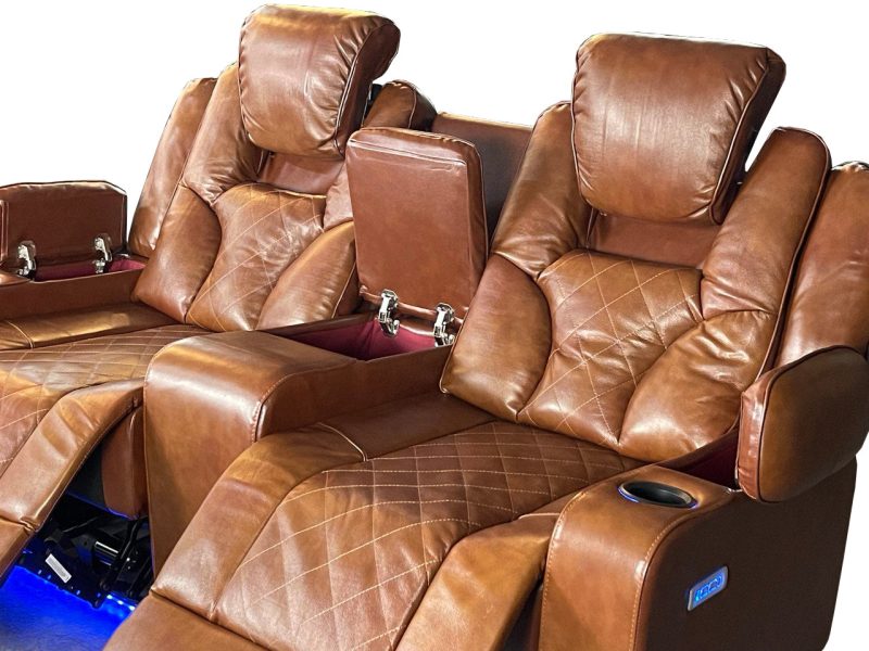 Amsterdam 3+2 Genuine leather electric LED reclining sofa - Image 20