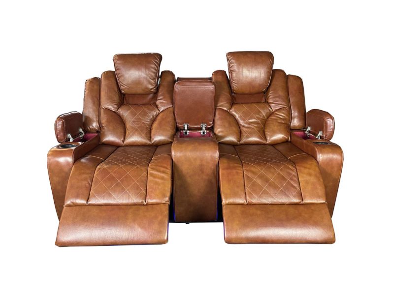 Amsterdam 3+2 Genuine leather electric LED reclining sofa - Image 19