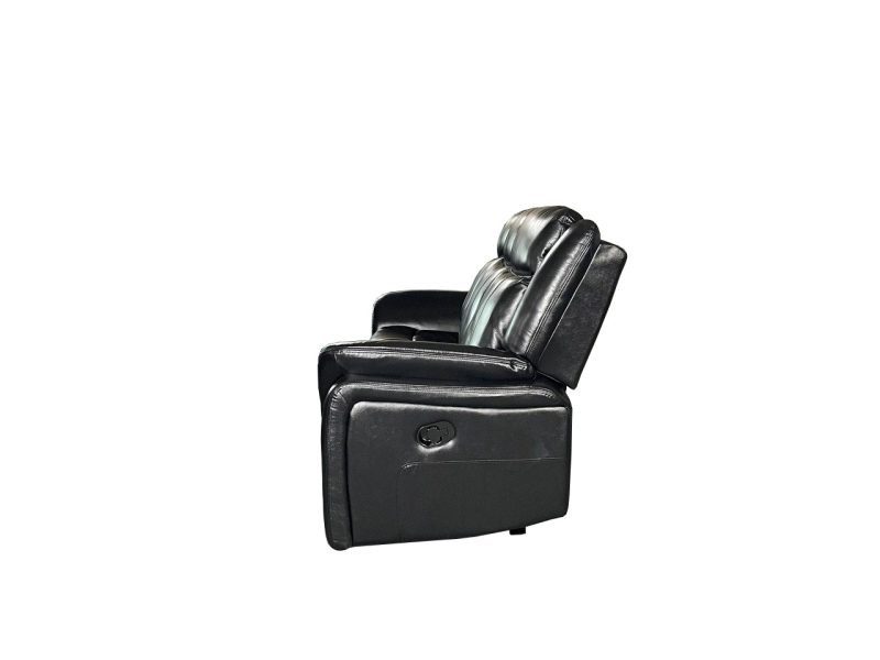 Alex 3+2  Genuine Leather Recliner Sofa Black - Image 11