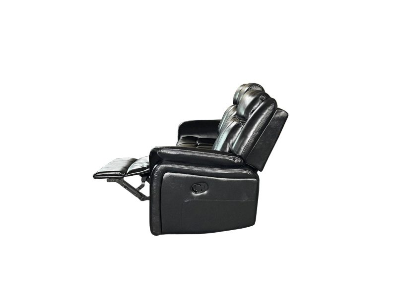 Alex 3+2  Genuine Leather Recliner Sofa Black - Image 12