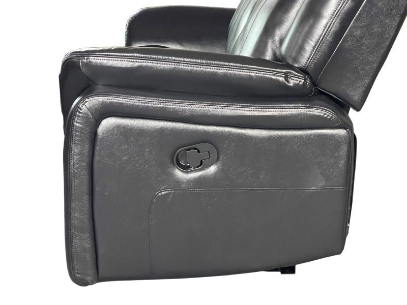 Alex 3+2  Genuine Leather Recliner Sofa Black - Image 10