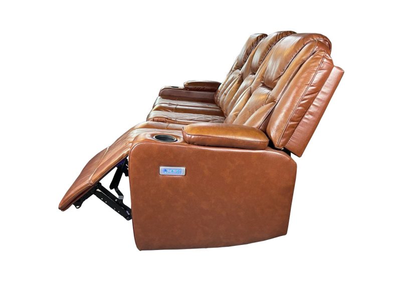 Amsterdam 3+2 Genuine leather electric LED reclining sofa - Image 11