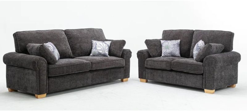 Kylie 3+2 Full back grey sofa set