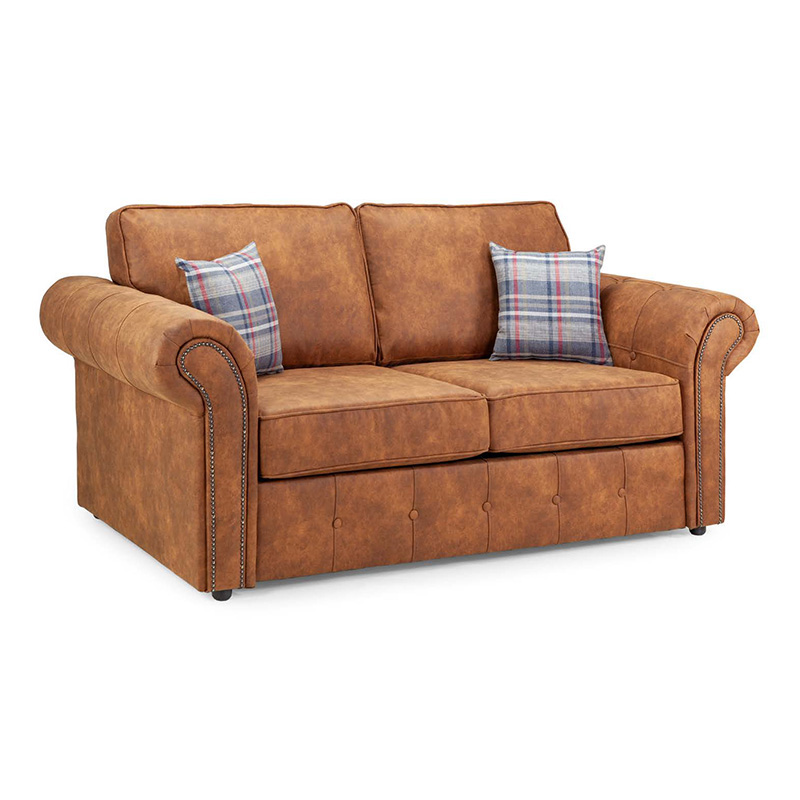 Oakland 2 Seater Sofa bed leather tan