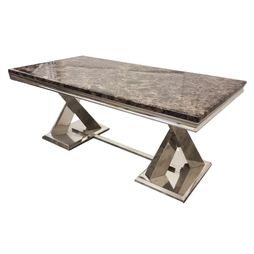 Xavia 1.8m Dining table brown marble